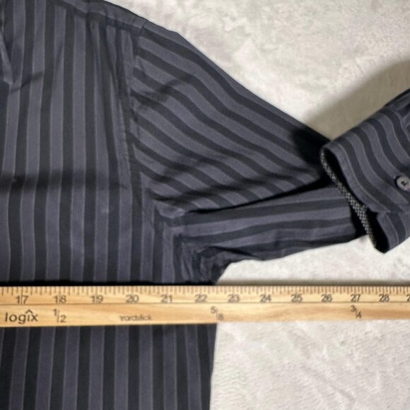 Paul Smith Shirt Men Size 17 43 Long Sleeve Striped 100% Cotton Made in Italy - Picture 5 of 11